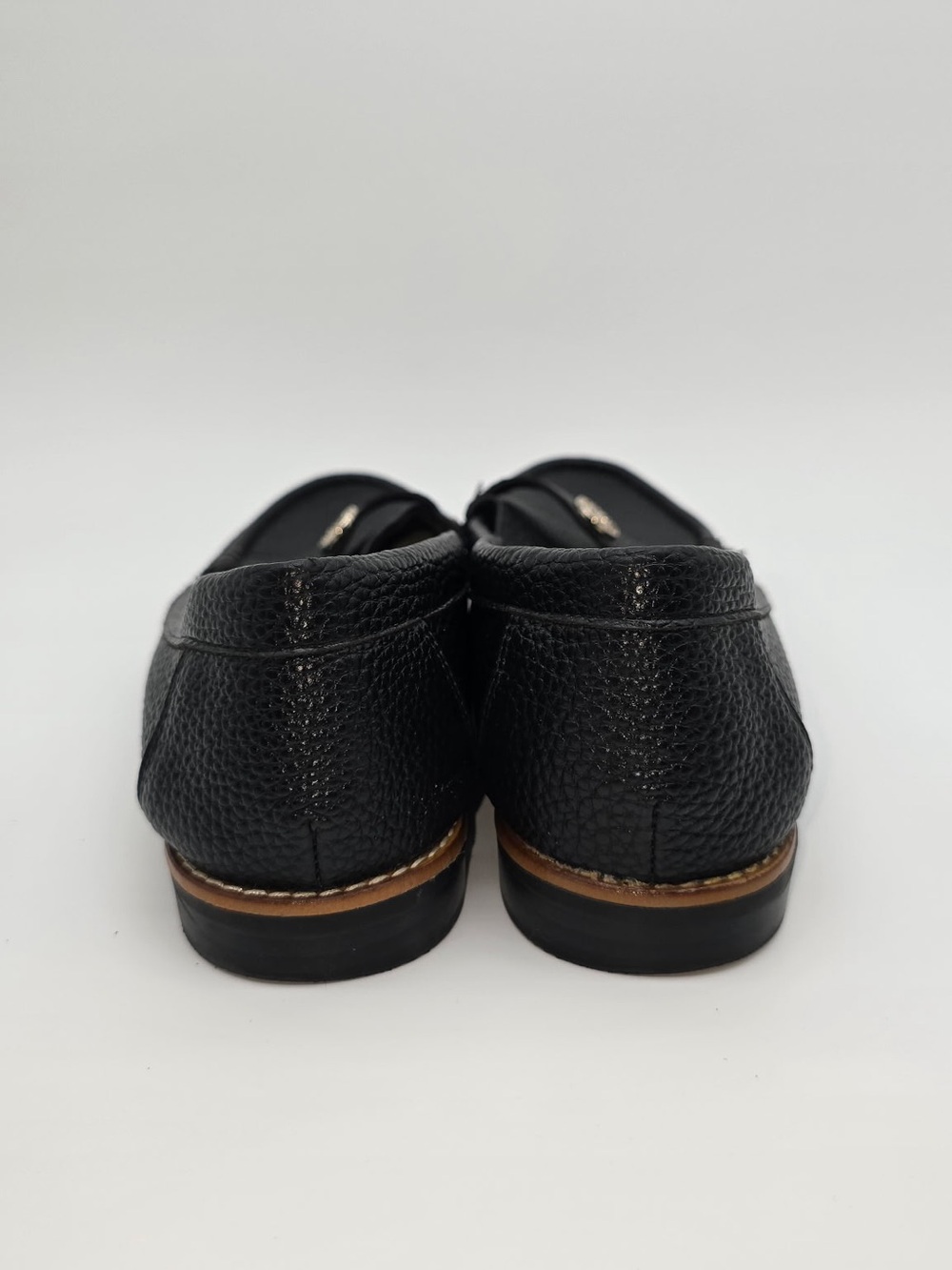 Anne Klein Black Leather Textured Penny Loafers Size 9M - Picture 4 of 5